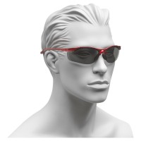 Naočare za zaštitu na radu, sa sivim sočivom i crvenim okvirom