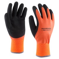 Narandžaste rukavice, vodootporne do zgloba, sa postavom, umočene u crni lateks