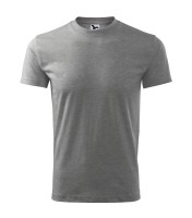 Unisex környakas póló, sötétszürke melírozott, 160 g/m²