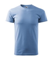 Tricou bărbați cu gât rotund, albastru dechis, 160 g/m²