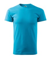 Herren T-Shirt mit Rundhalsausschnitt, türkisblau, 160 g/m²