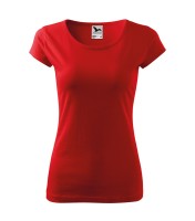Damska koszulka z krótkim rękawem, czerwony, 150 g/m²