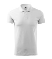 Homme T-shirt avec col, blanc, 180 g/m²