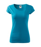 Dames T-shirt met korte mouwen, blauw atol, 150 g/m²