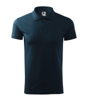 Homme T-shirt avec col, bleu marine, 180 g/m²