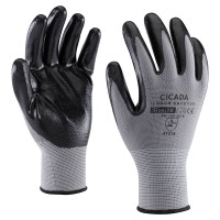 Polyester assembly glove with nitrile coated palm