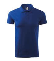 Homme T-shirt avec col, bleu royal, 180 g/m²