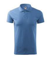 Męska koszulka z kołnierzykiem, błękitny, 180 g/m²