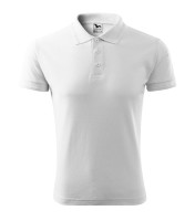 Men's pique polo shirt, white, 200 g/m²