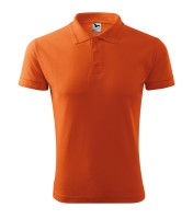 Homme piqué T-shirt avec col, orange, 200 g/m²