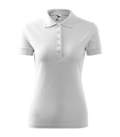 Women's pique polo shirt, white, 200 g/m² Women's pique polo shirt, white, 200 g/m²