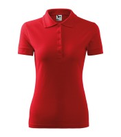 Women's pique polo shirt, red, 200 g/m2