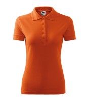 Women's pique polo shirt, orange, 200 g/m2