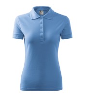 Women's pique polo shirt, sky blue, 200 g/m² Women's pique polo shirt, sky blue, 200 g/m²