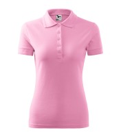 Women's pique polo shirt, pink, 200 g/m²
