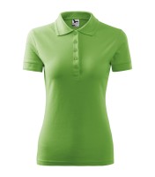 Women's pique polo shirt, grass green, 200 g/m2
