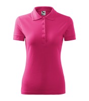 Damen Pique T-Shirt mit Kragen, purpur, 200 g/m²