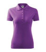 Women's pique polo shirt, purple, 200 g/m2