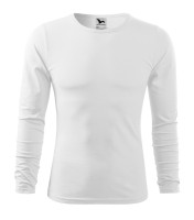 Męska koszulka z długim rękawem, biały, 160 g/m²