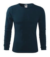 Heren T-shirt met lange mouwen, marineblauw, 160 g/m²