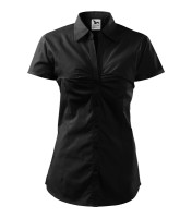 Damen Kurzarmhemd, schwarz, 120 g/m²