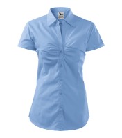 Femme chemise à manches courtes, bleu ciel, 120 g/m²