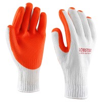 Cut-resistant knitted glove with latex coated palm
