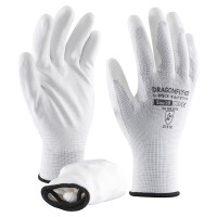 Witte polyester montagehandschoen met PU palm coating, eco-versie Witte polyester montagehandschoen met PU palm coating, eco-versie