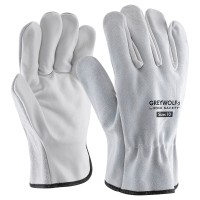 Cow grain- and split leather driver glove