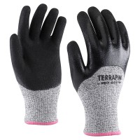 Cut-resistant glove with double layer nitrile coating