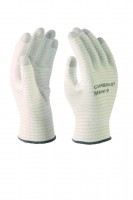 Carbon-striped ESD assembly glove with PU palm coating