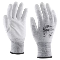 Carbon fiber polyester ESD glove with PU coated palm, economical version Carbon fiber polyester ESD glove with PU coated palm, economical version