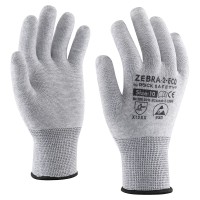 Carbon fiber polyester ESD glove without coating, economical version