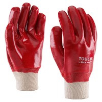 PVC rukavice sa vezanom manžetnom, crvene