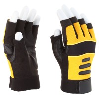 Synthetic leather driver glove, fingerless