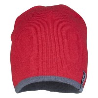 Chapeau tricoté, rouge/ardois, taille unique
