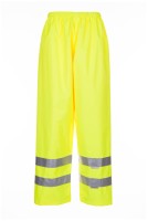 Planam high visible rain trousers single colour, yellow
