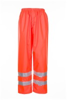 Planam high visible rain trousers single colour, orange