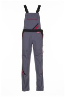 Highline pantalon cu pieptar de damă, gri închis/negru/roșu