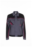 Highline dames jas, donkergrijs/zwart/rood