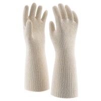 Knitted glove, made of 2 threads