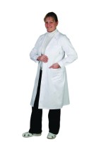 Log sleeve lab coat for women, white