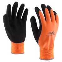 Handschoen met oranje latex coating