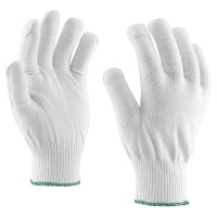 Knitted glove, made of 3 threads