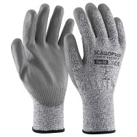 Cut-resistant glove with PU coated palm, economical version