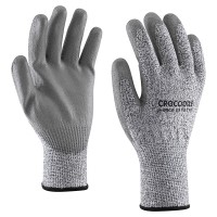 Cut-resistant glove with PU coated palm