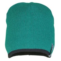 Вязаная шапочка, зеленая /черная, один размер