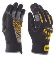 Mănuşi pentru şoferi din piele sintetică, galbene, cu palmieră, cu protecţie la lovire Mănuşi pentru şoferi din piele sintetică, galbene, cu palmieră, cu protecţie la lovire