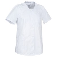 Short sleeve lab coat for women, white