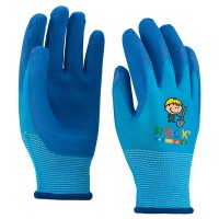 Kid's Polyester assembly glove with foam latex coated palm